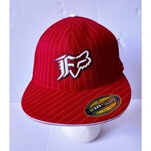 Vintage Fox Racing Motocross Hat Fitted 6⅞-7¼ Embroidered Pin Stripe Cap NWT